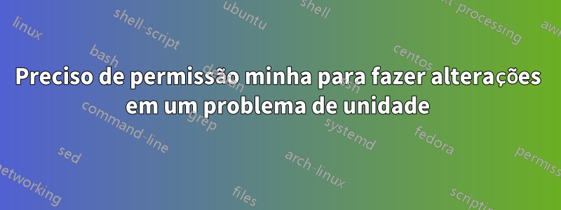 Preciso de permissão minha para fazer alterações em um problema de unidade