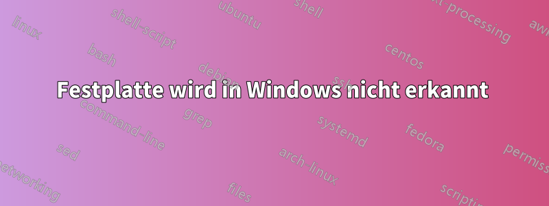 Festplatte wird in Windows nicht erkannt