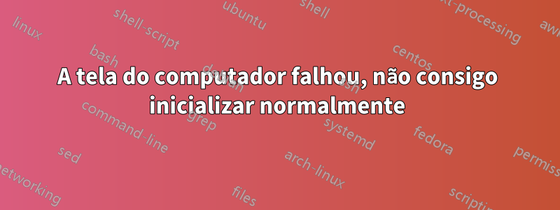 A tela do computador falhou, não consigo inicializar normalmente