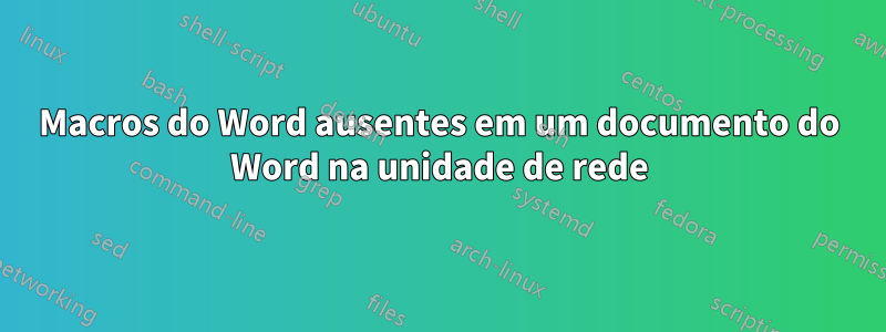 Macros do Word ausentes em um documento do Word na unidade de rede