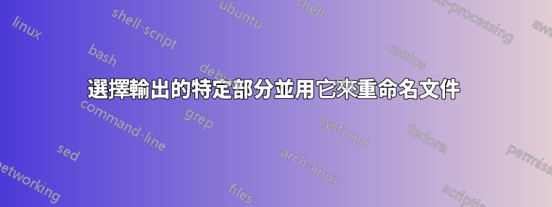 選擇輸出的特定部分並用它來重命名文件