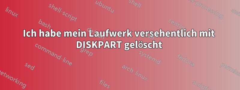 Ich habe mein Laufwerk versehentlich mit DISKPART gelöscht