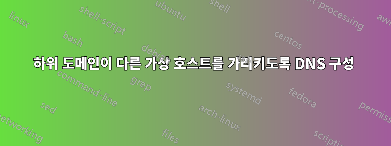 하위 도메인이 다른 가상 호스트를 가리키도록 DNS 구성