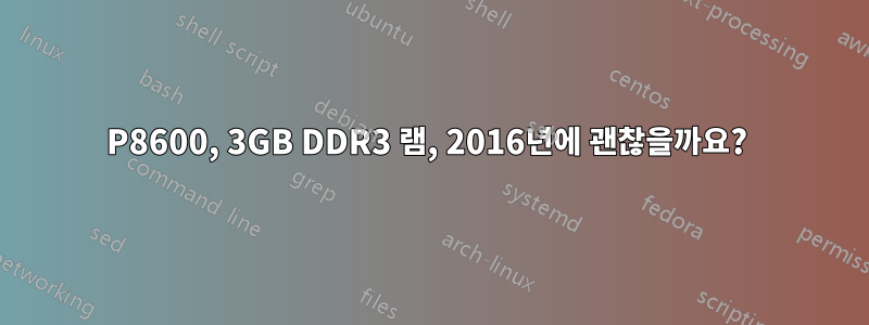 P8600, 3GB DDR3 램, 2016년에 괜찮을까요? 