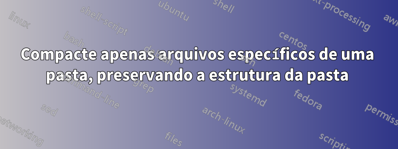 Compacte apenas arquivos específicos de uma pasta, preservando a estrutura da pasta