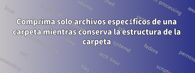 Comprima solo archivos específicos de una carpeta mientras conserva la estructura de la carpeta