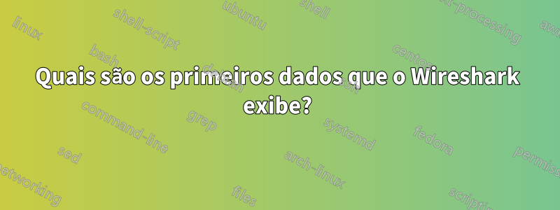 Quais são os primeiros dados que o Wireshark exibe?