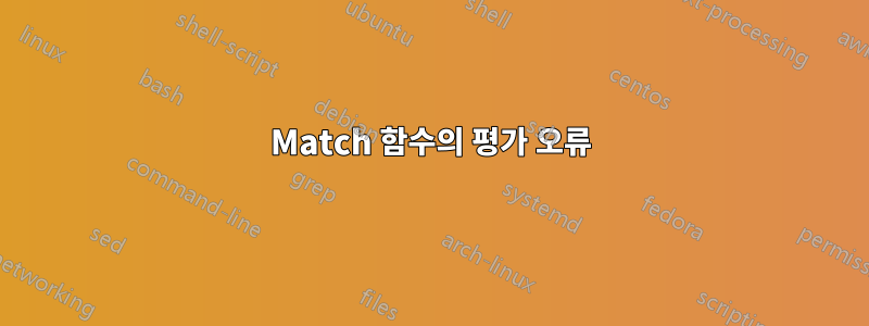 Match 함수의 평가 오류