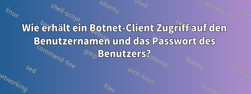 Wie erhält ein Botnet-Client Zugriff auf den Benutzernamen und das Passwort des Benutzers?