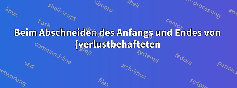 Beim Abschneiden des Anfangs und Endes von (verlustbehafteten) Videos in OpenShot treten massive Artefakte auf