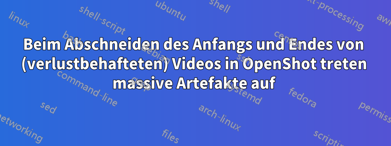 Beim Abschneiden des Anfangs und Endes von (verlustbehafteten) Videos in OpenShot treten massive Artefakte auf