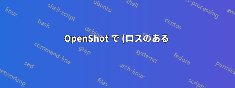 OpenShot で (ロスのある) ビデオの最初と最後をクリッピングすると、大きなアーティファクトが発生します。
