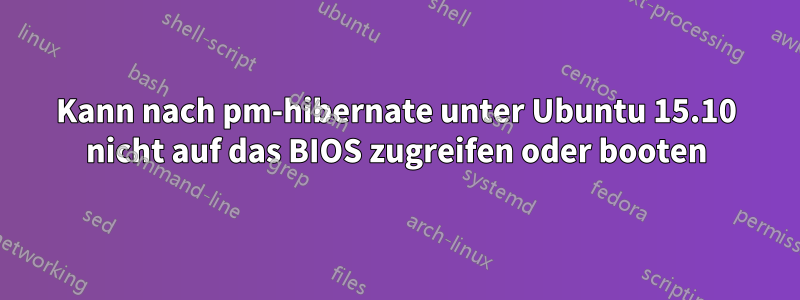 Kann nach pm-hibernate unter Ubuntu 15.10 nicht auf das BIOS zugreifen oder booten