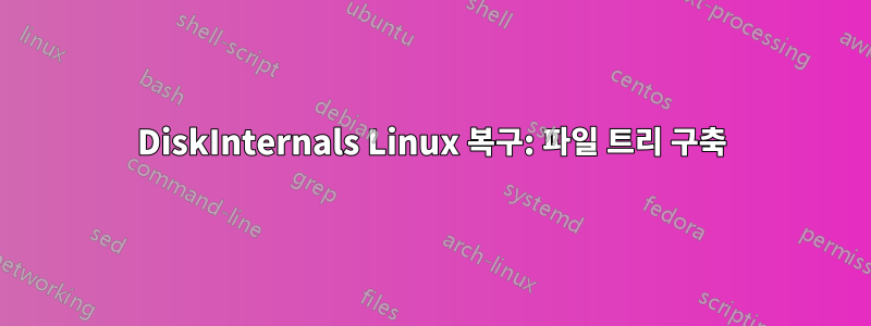 DiskInternals Linux 복구: 파일 트리 구축