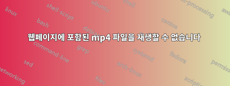 웹페이지에 포함된 mp4 파일을 재생할 수 없습니다