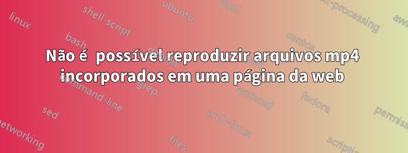 Não é possível reproduzir arquivos mp4 incorporados em uma página da web