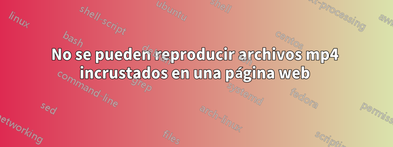 No se pueden reproducir archivos mp4 incrustados en una página web