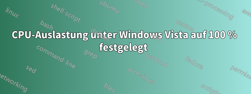 CPU-Auslastung unter Windows Vista auf 100 % festgelegt 