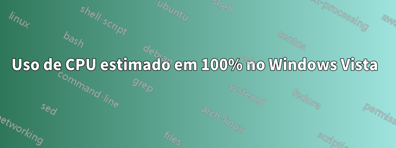 Uso de CPU estimado em 100% no Windows Vista 