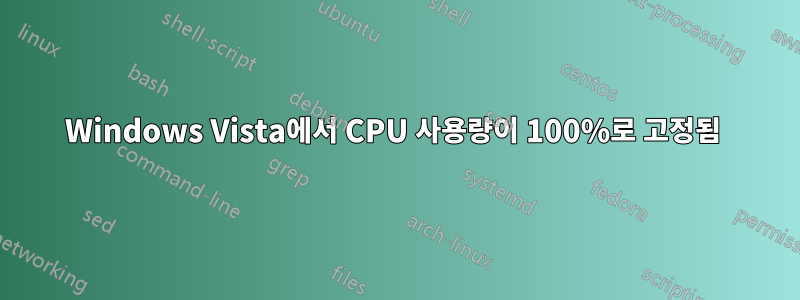 Windows Vista에서 CPU 사용량이 100%로 고정됨 