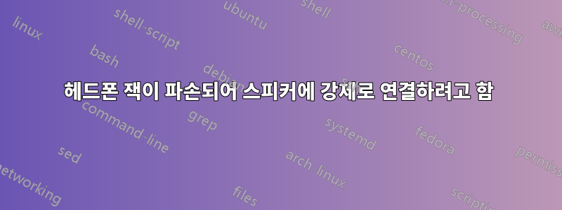 헤드폰 잭이 파손되어 스피커에 강제로 연결하려고 함