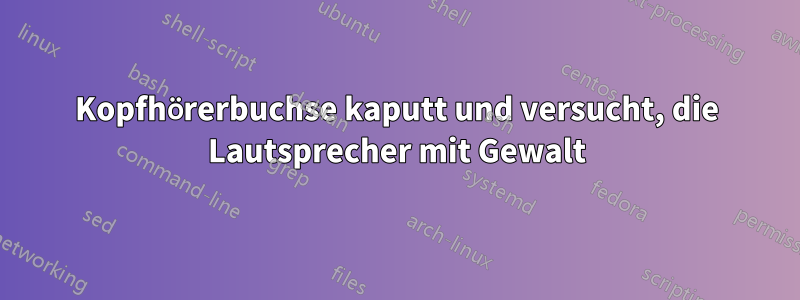 Kopfhörerbuchse kaputt und versucht, die Lautsprecher mit Gewalt