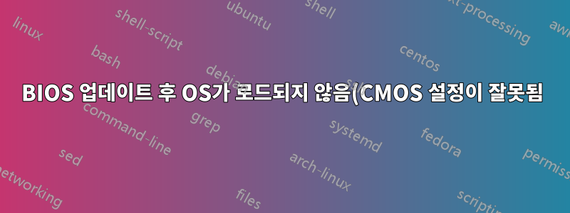 BIOS 업데이트 후 OS가 로드되지 않음(CMOS 설정이 잘못됨)