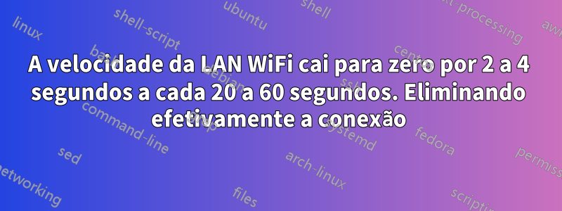 A velocidade da LAN WiFi cai para zero por 2 a 4 segundos a cada 20 a 60 segundos. Eliminando efetivamente a conexão