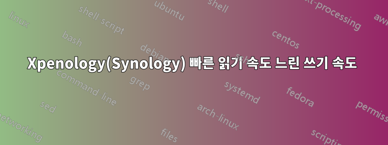 Xpenology(Synology) 빠른 읽기 속도 느린 쓰기 속도