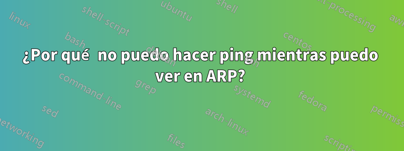 ¿Por qué no puedo hacer ping mientras puedo ver en ARP?