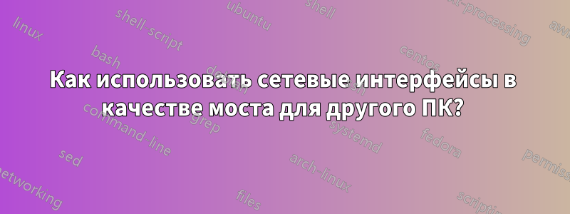 Как использовать сетевые интерфейсы в качестве моста для другого ПК?