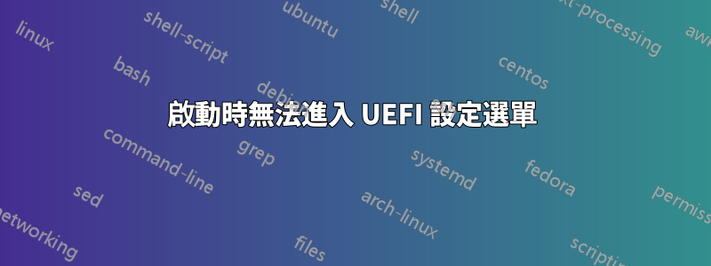 啟動時無法進入 UEFI 設定選單