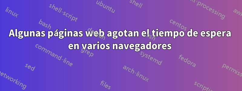 Algunas páginas web agotan el tiempo de espera en varios navegadores