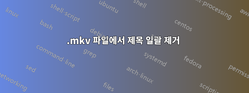 .mkv 파일에서 제목 일괄 제거