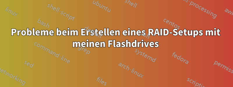 Probleme beim Erstellen eines RAID-Setups mit meinen Flashdrives