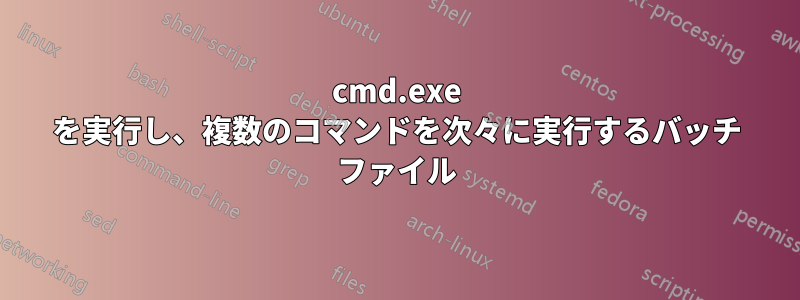 cmd.exe を実行し、複数のコマンドを次々に実行するバッチ ファイル