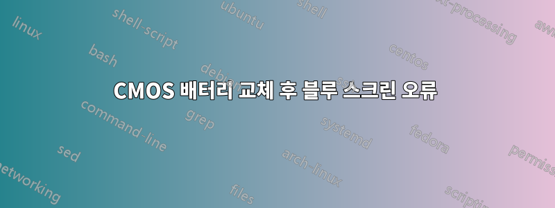 CMOS 배터리 교체 후 블루 스크린 오류