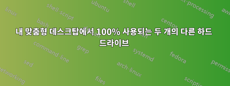 내 맞춤형 데스크탑에서 100% 사용되는 두 개의 다른 하드 드라이브