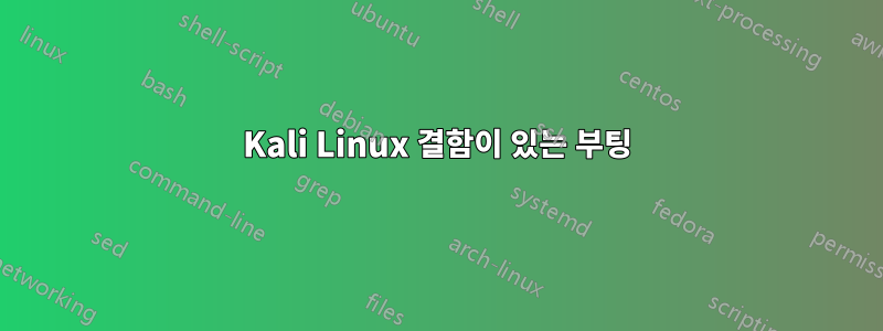 Kali Linux 결함이 있는 부팅