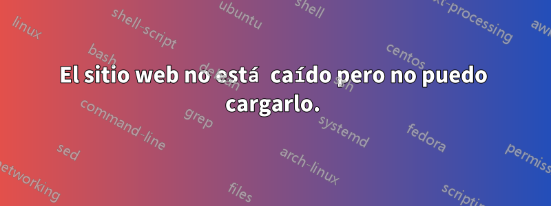 El sitio web no está caído pero no puedo cargarlo.