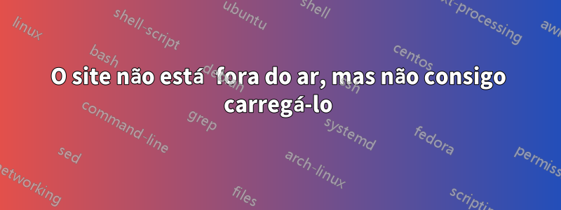 O site não está fora do ar, mas não consigo carregá-lo