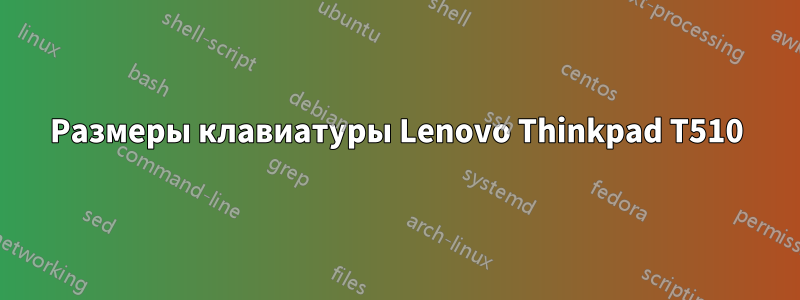 Размеры клавиатуры Lenovo Thinkpad T510