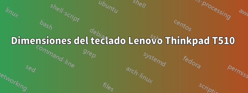 Dimensiones del teclado Lenovo Thinkpad T510