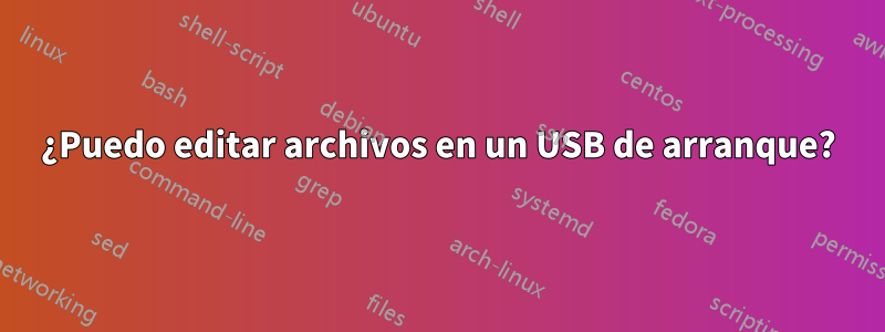 ¿Puedo editar archivos en un USB de arranque?