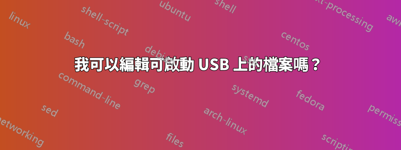 我可以編輯可啟動 USB 上的檔案嗎？