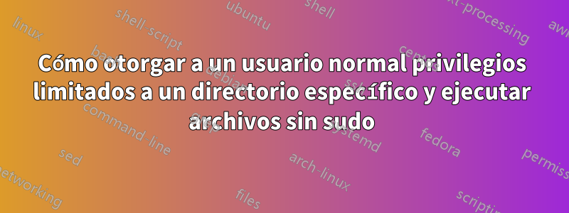 Cómo otorgar a un usuario normal privilegios limitados a un directorio específico y ejecutar archivos sin sudo