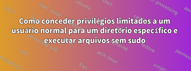 Como conceder privilégios limitados a um usuário normal para um diretório específico e executar arquivos sem sudo