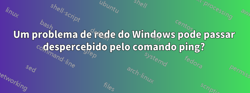 Um problema de rede do Windows pode passar despercebido pelo comando ping?