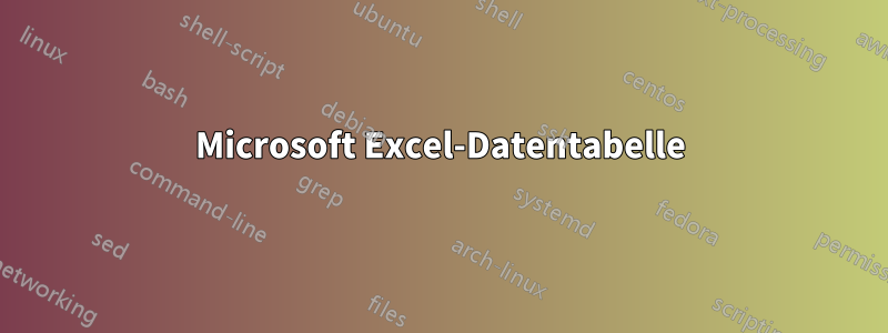 Microsoft Excel-Datentabelle