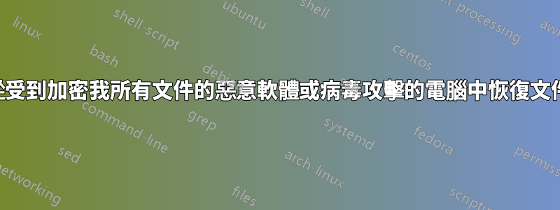 從受到加密我所有文件的惡意軟體或病毒攻擊的電腦中恢復文件